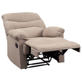 Arcadia Beige Woven Fabric Motion Recliner - Ornate Home