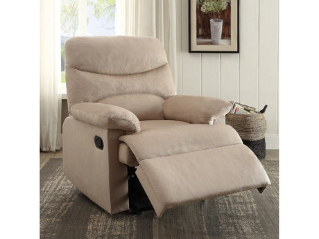 Arcadia Beige Woven Fabric Recliner (Motion) - Ornate Home