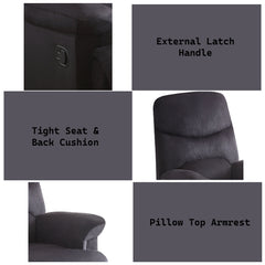Arcadia Black Woven Fabric Motion Recliner - Ornate Home