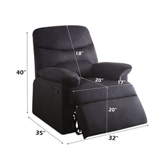 Arcadia Black Woven Fabric Motion Recliner - Ornate Home