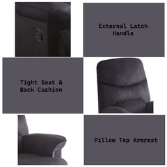 Arcadia Black Woven Fabric Motion Recliner - Ornate Home