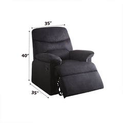 Arcadia Black Woven Fabric Motion Recliner - Ornate Home