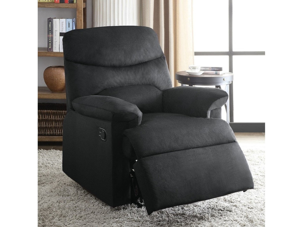 Arcadia Black Woven Fabric Motion Recliner - Ornate Home