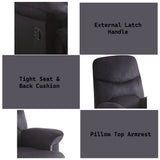 Arcadia Black Woven Fabric Recliner (Motion) - Ornate Home