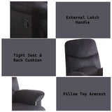 Arcadia Black Woven Fabric Recliner (Motion) - Ornate Home