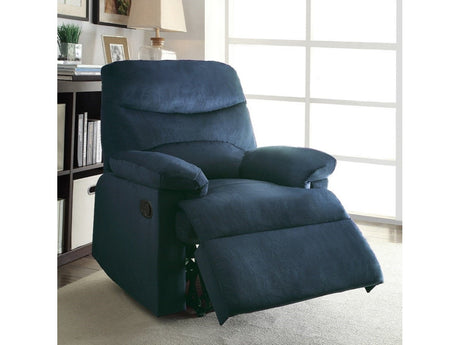 Arcadia Blue Woven Fabric Recliner (Motion) - Ornate Home