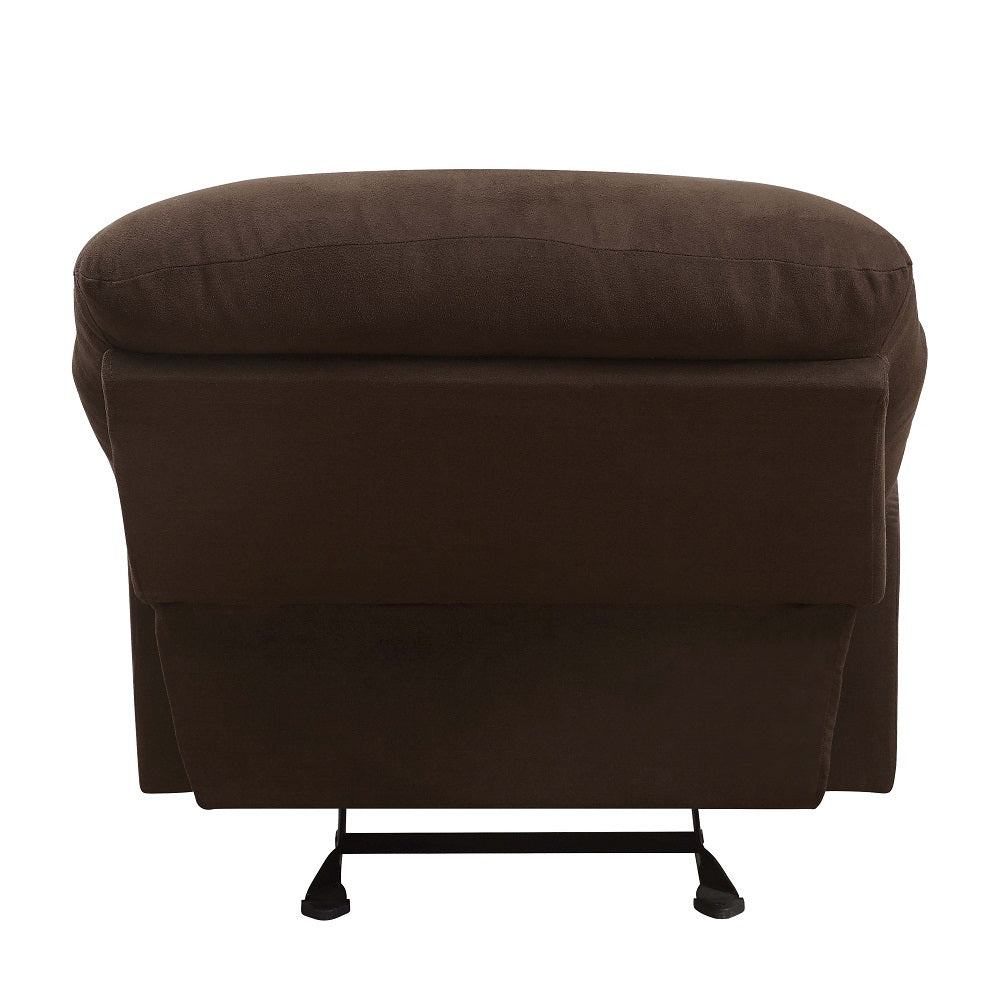Arcadia Chocolate Microfiber Motion Recliner - Ornate Home