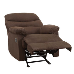 Arcadia Chocolate Microfiber Motion Recliner - Ornate Home