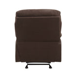 Arcadia Chocolate Microfiber Motion Recliner - Ornate Home