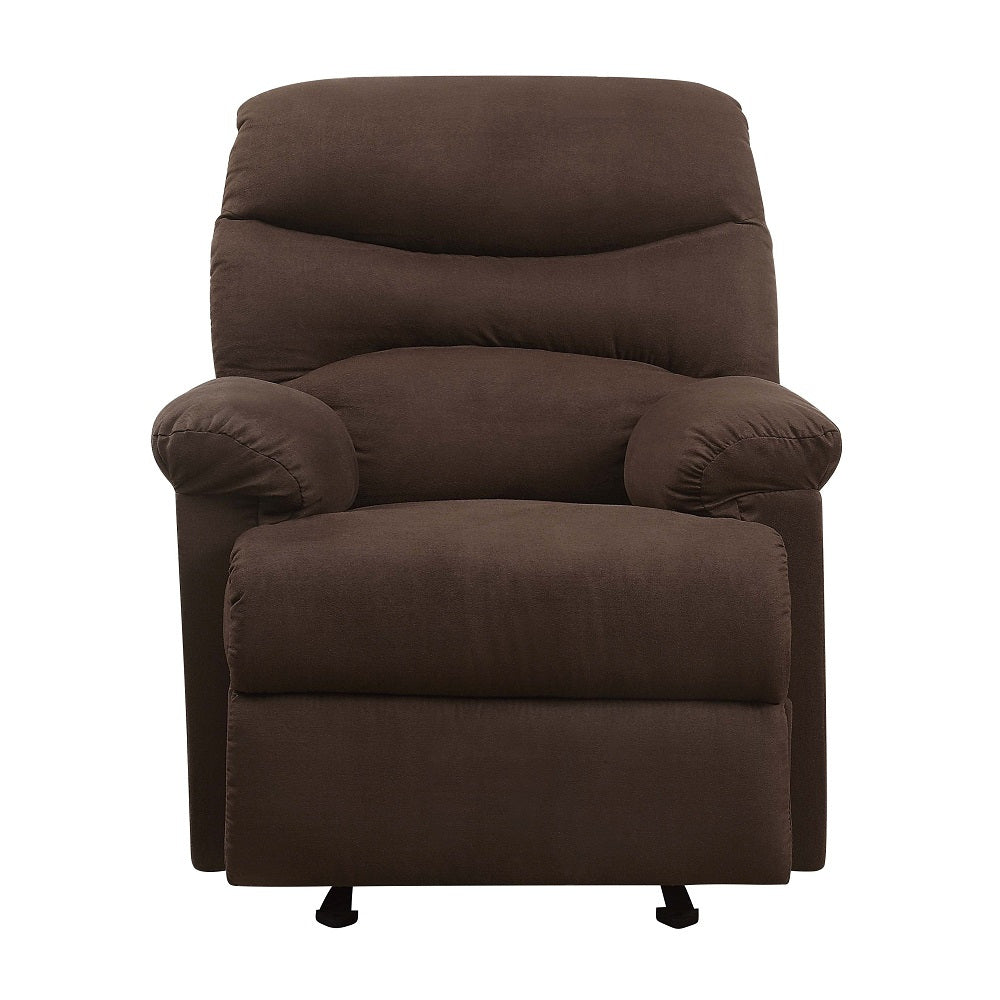 Arcadia Chocolate Microfiber Motion Recliner - Ornate Home