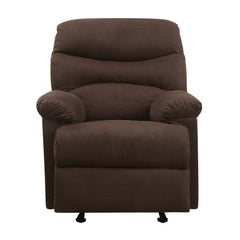 Arcadia Chocolate Microfiber Motion Recliner - Ornate Home
