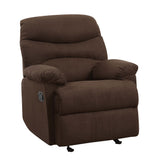 Arcadia Chocolate Microfiber Motion Recliner - Ornate Home