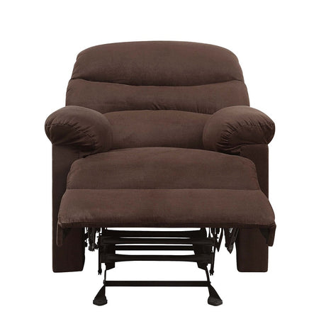 Arcadia Chocolate Microfiber Recliner (Motion) - Ornate Home
