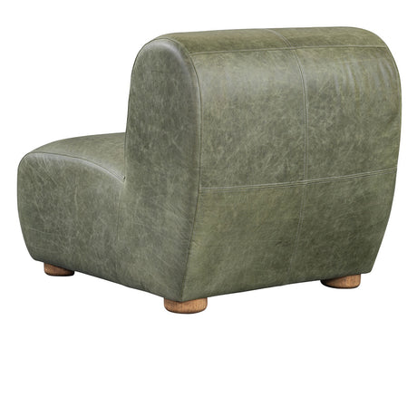 Arcadia Green Leather Accent Chair - Ornate Home
