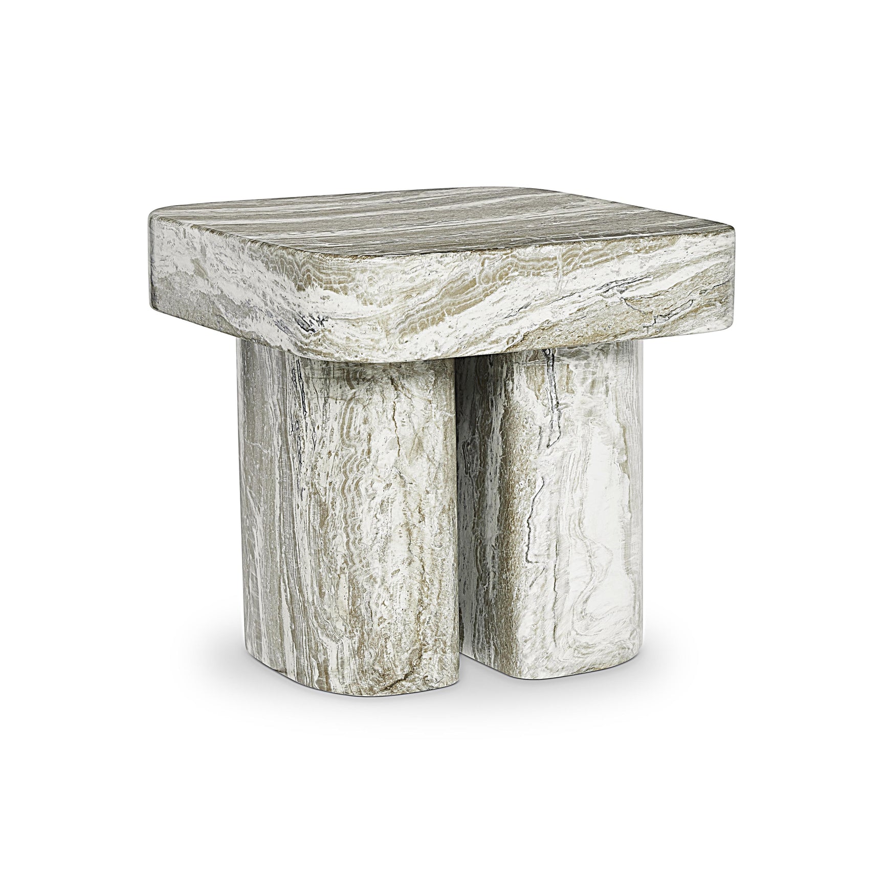 Arcadia Kalta Faux Stone Side Table - Ornate Home