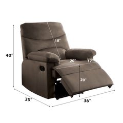 Arcadia Light Brown Woven Fabric Motion Recliner - Ornate Home