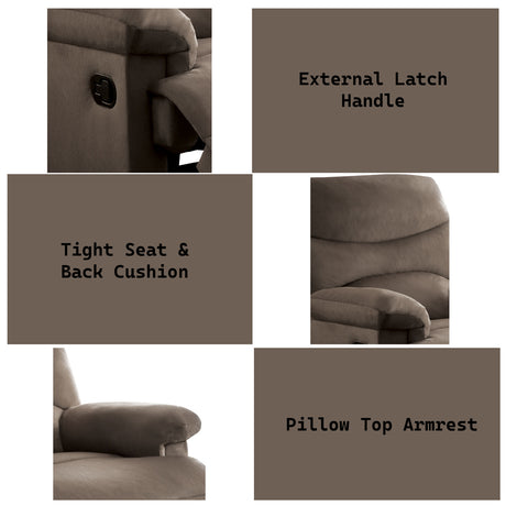 Arcadia Light Brown Woven Fabric Recliner (Motion) - Ornate Home