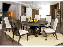 Arcadia Rustic Natural Tone/Ivory 7 Pc. Round Dining Room Set - Ornate Home