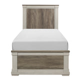 Arcadia White / Weathered Gray 4-piece Twin Bedroom Set - Ornate Home