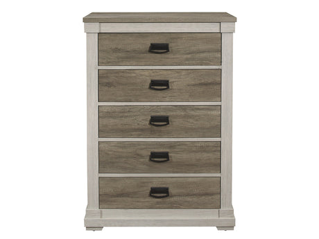 Arcadia White/Weathered Gray Chest - Ornate Home