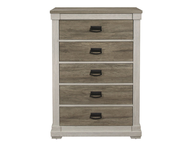 Arcadia White/Weathered Gray Chest - Ornate Home