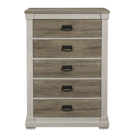 Arcadia White/Weathered Gray Chest - Ornate Home