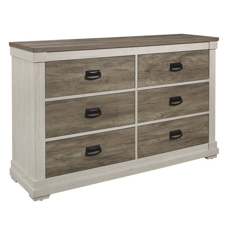 Arcadia White/Weathered Gray Dresser - Ornate Home