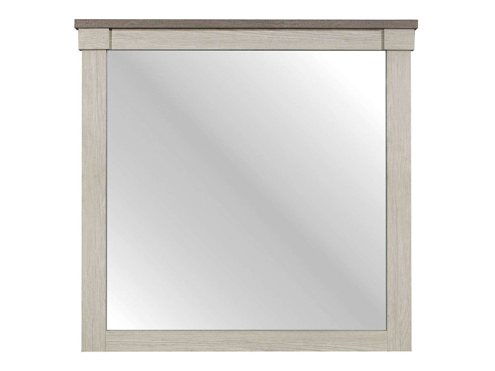 Arcadia White/Weathered Gray Mirror - Ornate Home