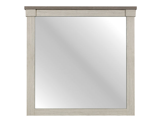 Arcadia White/Weathered Gray Mirror - Ornate Home