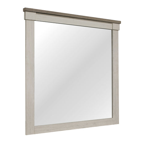 Arcadia White/Weathered Gray Mirror - Ornate Home