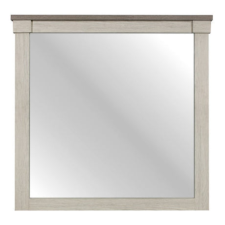 Arcadia White/Weathered Gray Mirror - Ornate Home
