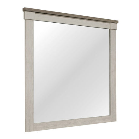 Arcadia White/Weathered Gray Mirror - Ornate Home