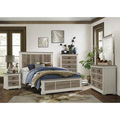 Arcadia White/Weathered Gray Mirror - Ornate Home