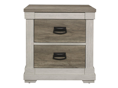 Arcadia White/Weathered Gray Nightstand - Ornate Home