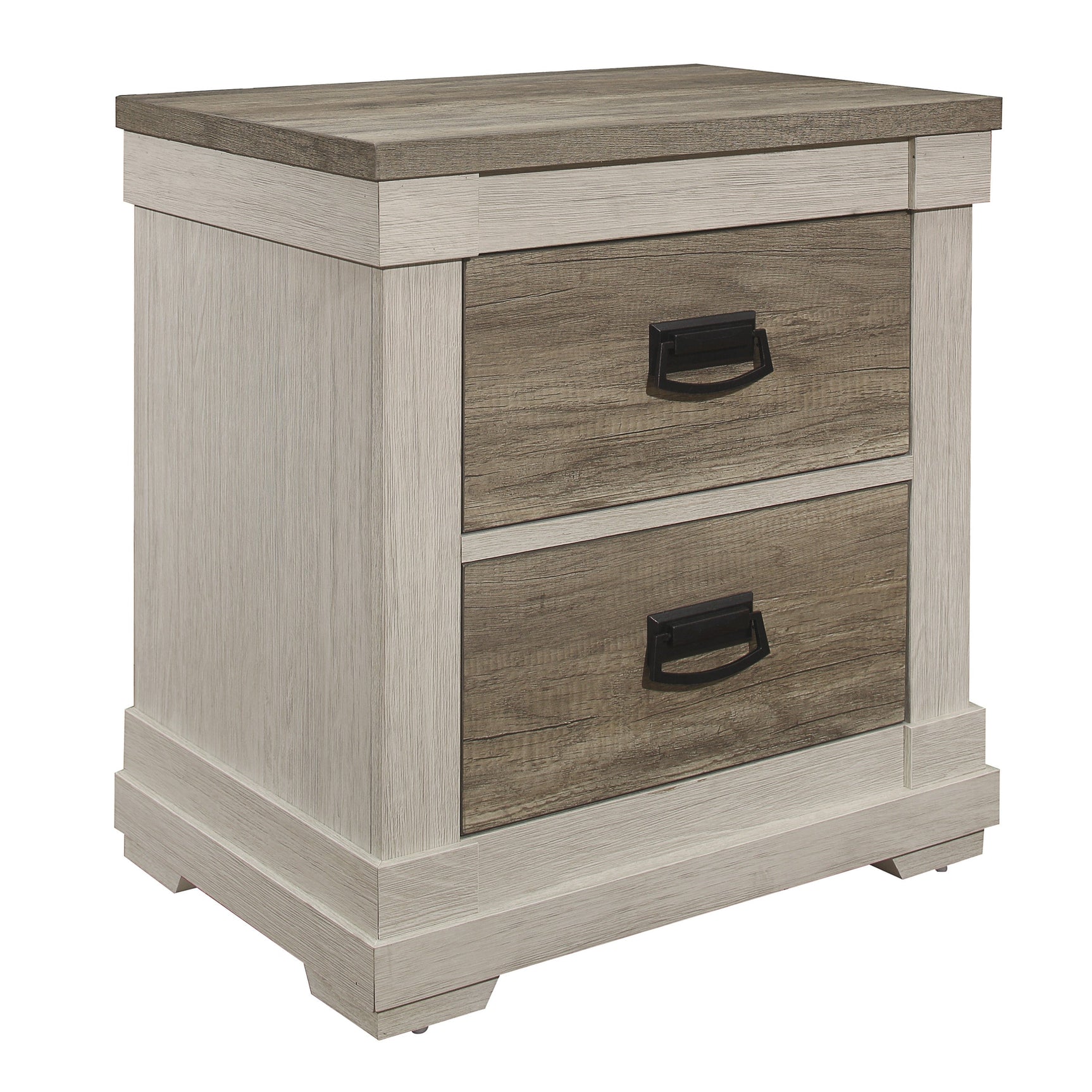 Arcadia White/Weathered Gray Nightstand - Ornate Home