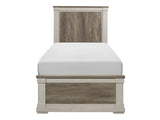 Arcadia White/Weathered Gray Twin Bed - Ornate Home