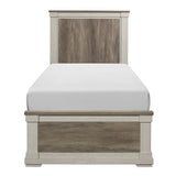 Arcadia White/Weathered Gray Twin Bed - Ornate Home