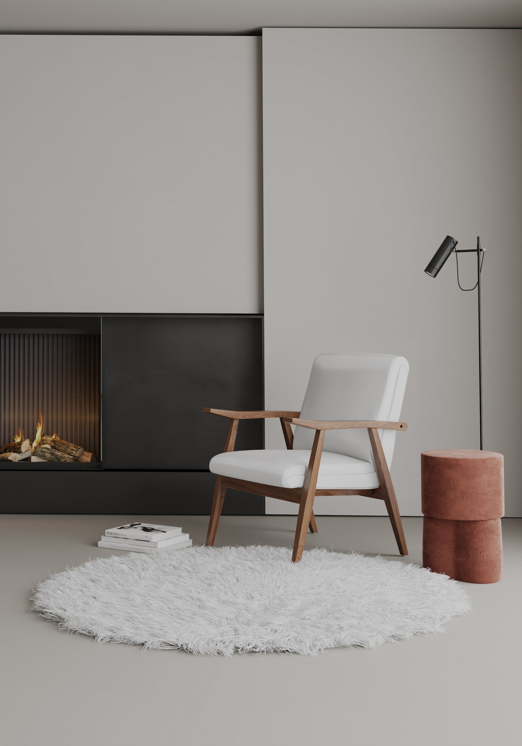 Arch Duke Accent Chair in White and Amber - Ornate Home