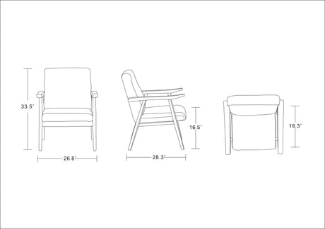 Arch Duke Accent Chair in White and Amber (set of 2) - Ornate Home