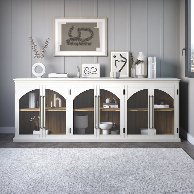 Archdale Antique White 6 Door Accent Cabinet - Ornate Home