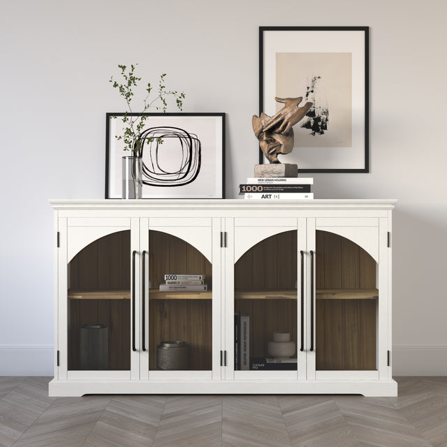 Archdale Antique White Four Door Accent Cabinet - Ornate Home