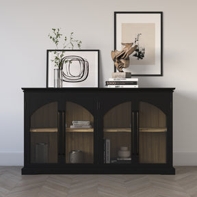 Archdale Black 4 Door Accent Cabinet - Ornate Home