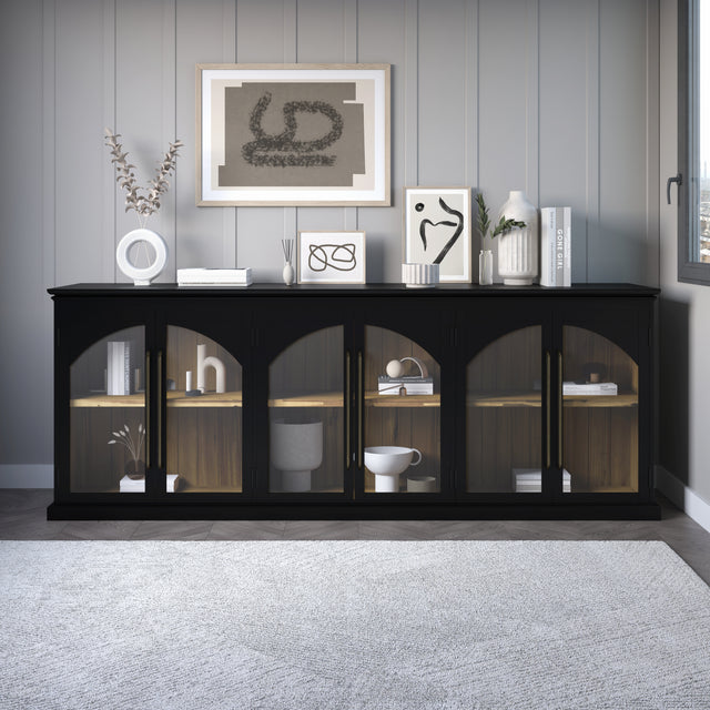 Archdale Black 6 Door Accent Cabinet - Ornate Home