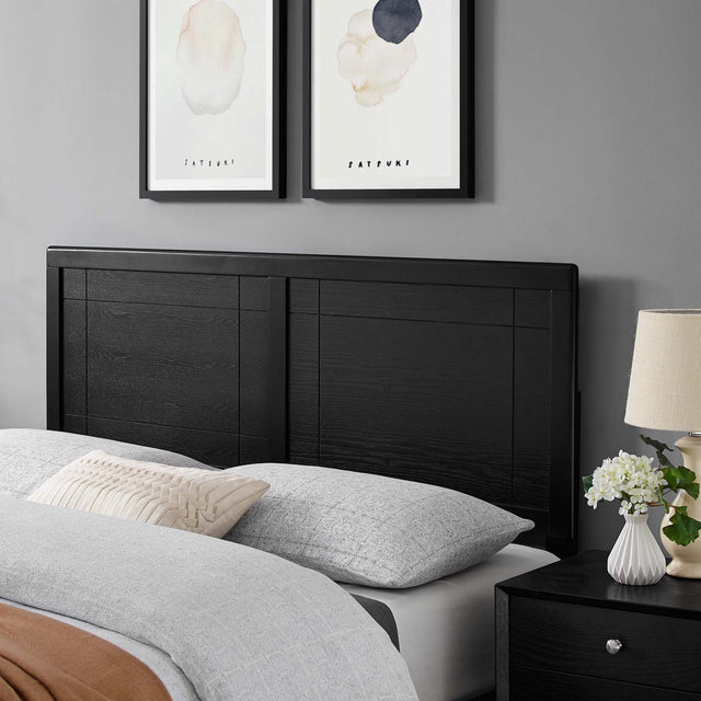 Archie Black Wood Twin Headboard - Ornate Home