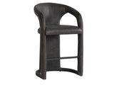 Archie Charcoal Leather Counter Stool - Ornate Home