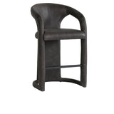 Archie Charcoal Leather Counter Stool - Ornate Home