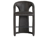 Archie Charcoal Leather Counter Stool - Ornate Home