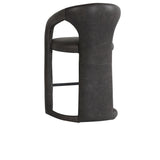 Archie Charcoal Leather Counter Stool - Ornate Home