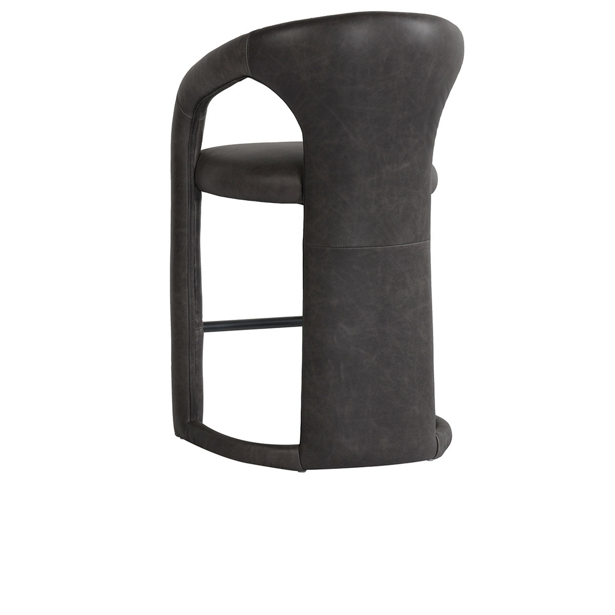 Archie Charcoal Leather Counter Stool - Ornate Home