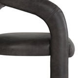 Archie Charcoal Leather Counter Stool - Ornate Home